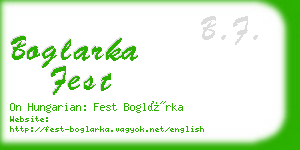 boglarka fest business card